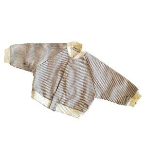 1950s Vintage Boy's Brown Striped Jacket by Danny Dare, 11 Inch Chest, Size 4